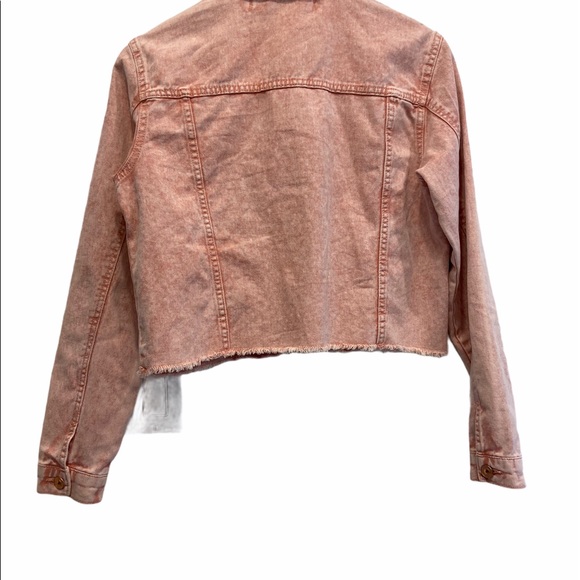 2/$25 Jacqueline de Yong Denim Spring Jacket Pink Size 36 GUC - Picture 5 of 7
